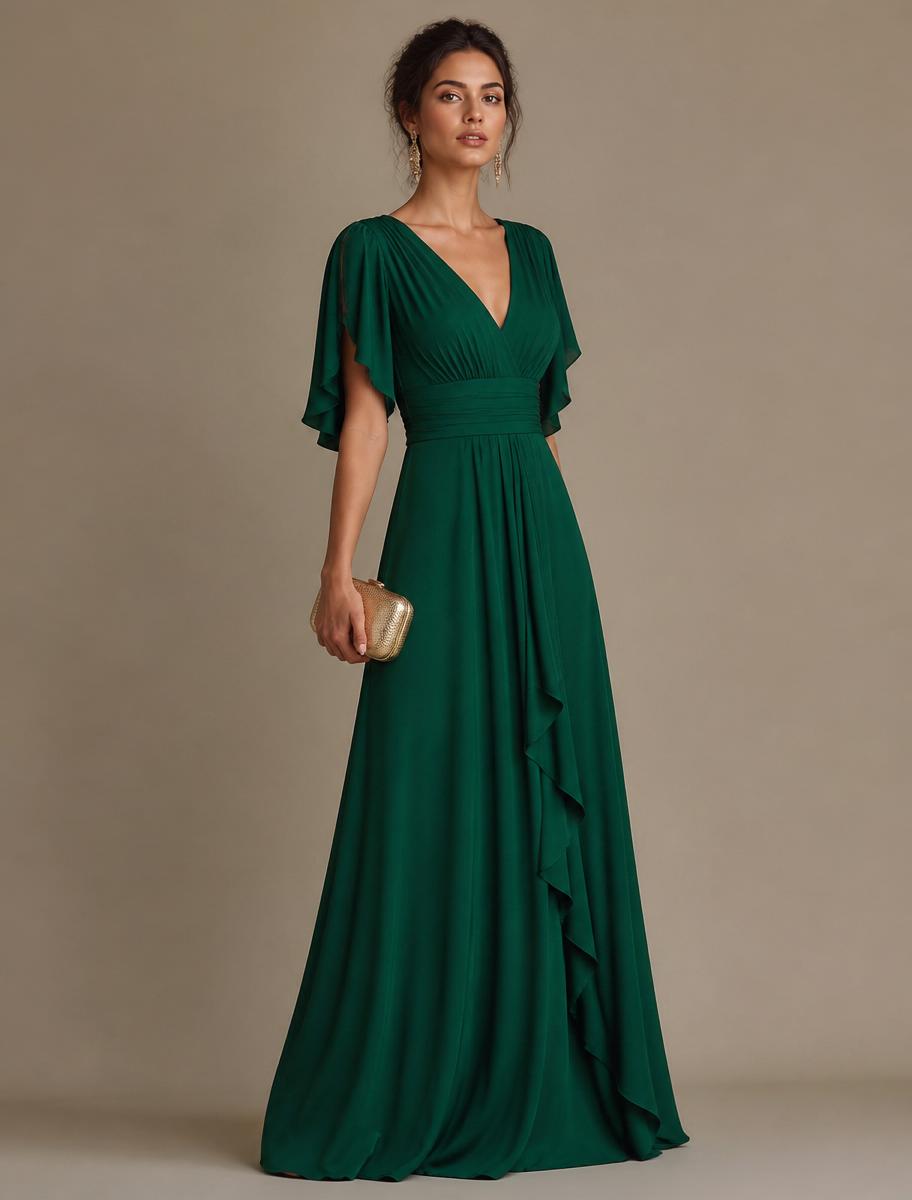 Sugestão de traje feminino: vestido longo